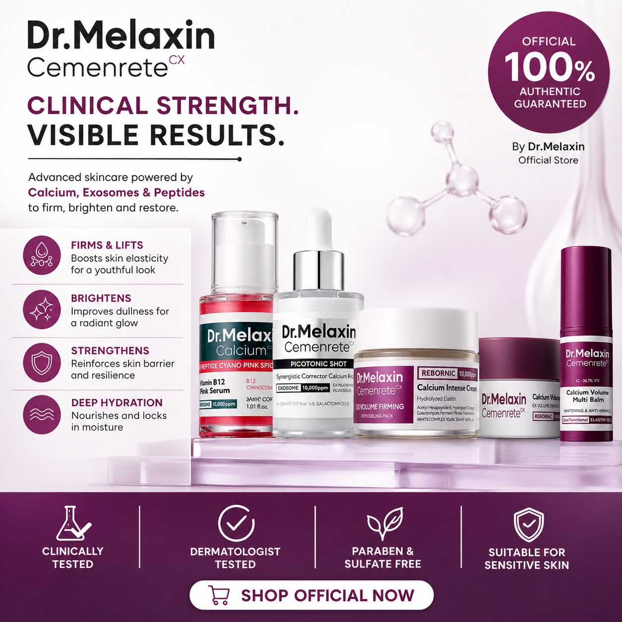 Dr. Melaxin Premium Collagen Renewal Set ? 5-Piece Korean Skincare System